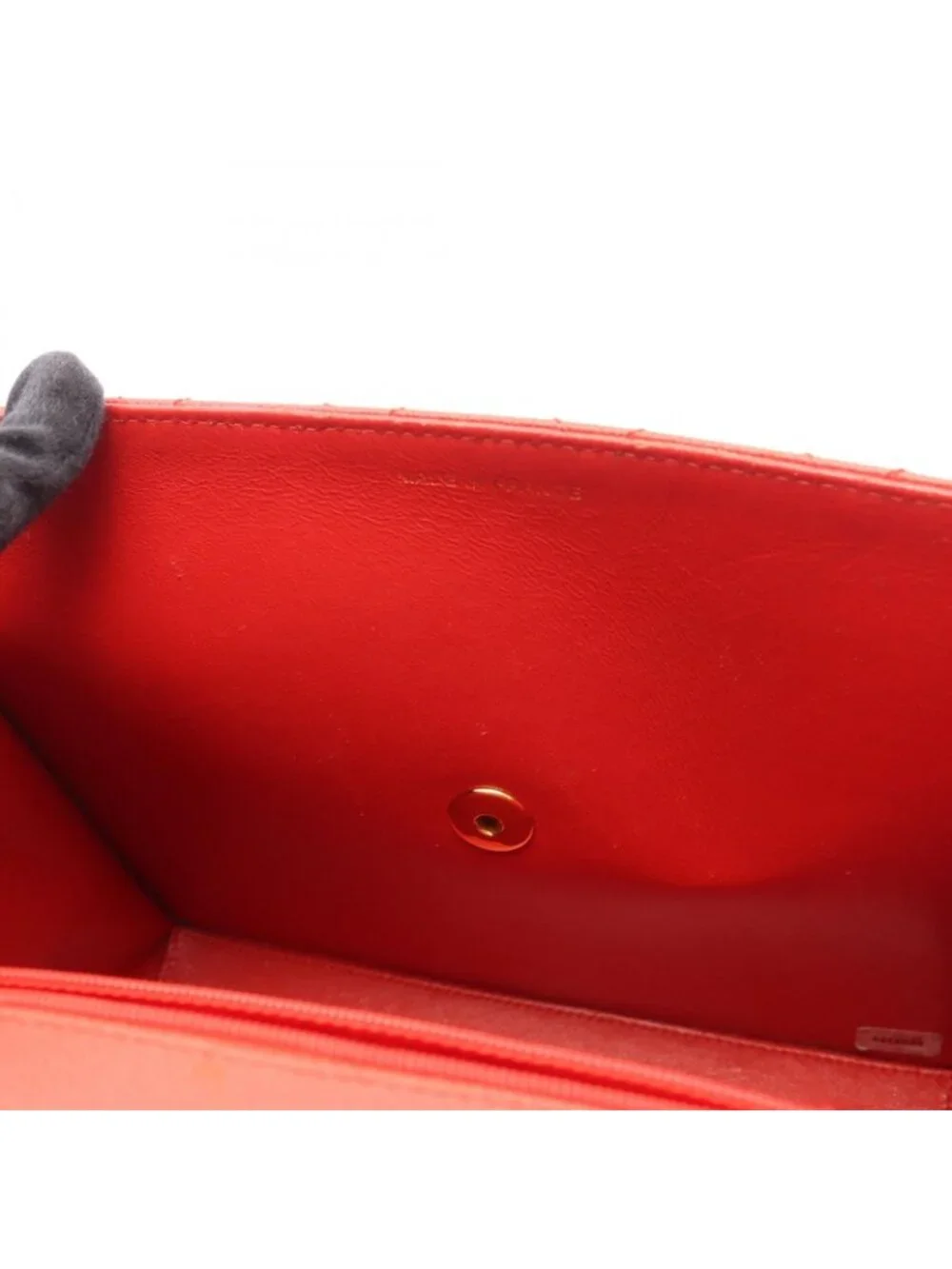 Chanel Handbag Quilted Red Caviar Leather Top Handle